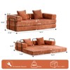 Flannel Floor Sofa Bed - Convertible Lounger with Back Support Pillows for Living & Bedroom - 3 of 4