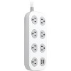 GE 7-Outlet Surge Protector with USB 1470J 2 USB-A (2.4A) 4' Braided Cord White and Gray: Extension Cord, Outlet Extender - 2 of 4