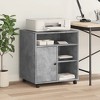 Aghana Digitals Mobile Engineered Wood Printer Stand with Lockable Wheels, Concrete Gray, - 3 of 4