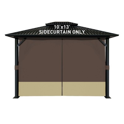 Aoodor 10' x 13' Gazebo Curtain Set Protecting Privacy Side Walls 4 Panels, Curtain Only