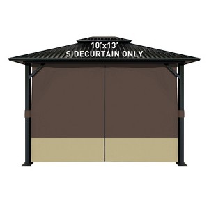 Aoodor 10' x 13' Gazebo Curtain Set Protecting Privacy Side Walls 4 Panels, Curtain Only - 1 of 4