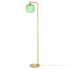 63" Wyatt Globe Shade Floor Lamp Green - River of Goods: UL Listed, Metal Base, Push Button Switch - 2 of 4