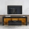 51" Modern TV Stand for 55 Inch TV with Glass Shelves,Entertainment Center for Living Room-Baofuwish - 2 of 4