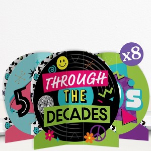 Big Dot of Happiness 3D Through the Decades Centerpiece Table Decorations, Freestanding Decades Birthday Party Centerpieces - 8 Count - 1 of 4