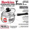 Hawkins 2L Stainless Steel Sauce Pan with Glass Lid: Induction & Gas Compatible, Hand Wash, 1-Year Warranty - 2 of 4
