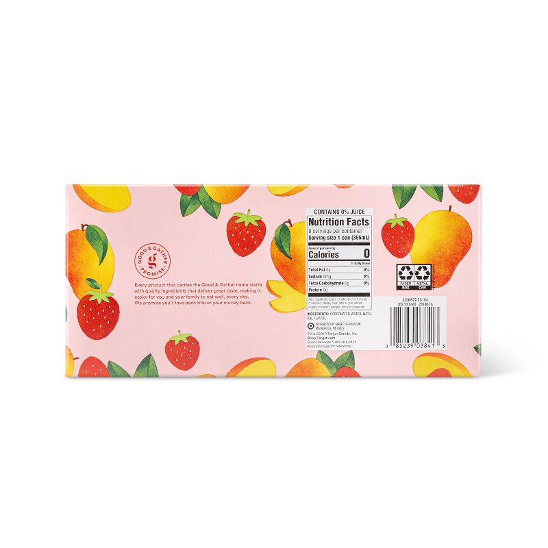Strawberry Mango Sparkling Water - 8pk/12 fl oz Cans - Good & Gather&#8482;, 4 of 10