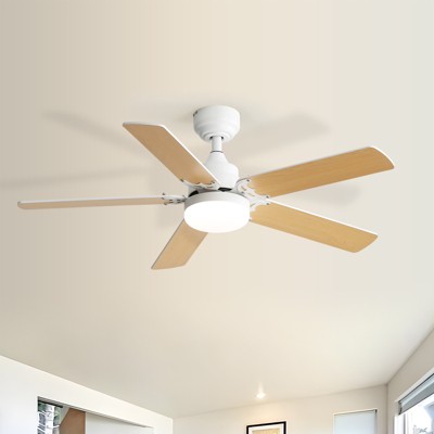 52'' Dual Color Blade Ceiling Fans with Lights and Remote 5 Blade Modern Ceiling Fan for Bedroom Living Room Patio Dimmable 6 Speeds DC Quiet