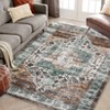 COZONY Vintage Washable Accent Rug, Non-Slip Distressed Medallion Carpet for Indoor Living Spaces - 4 of 4