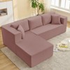 Mjkone W106'' Modern 2-Piece Free Combination Corduroy Upholstered L-Shaped Modular Sectional Sofa With Left Chaise And Pillows - 3 of 4