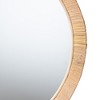 bali & pari Bella Modern Bohemian Natural Brown Mahognay Wood and Natural Rattan Round Mirror - 3 of 4