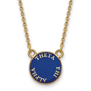 Black Bow Jewelry 14k Yellow Gold Plated Sterling Silver Theta Phi Alpha Greek Life Necklace 18 Inch - 1 of 4