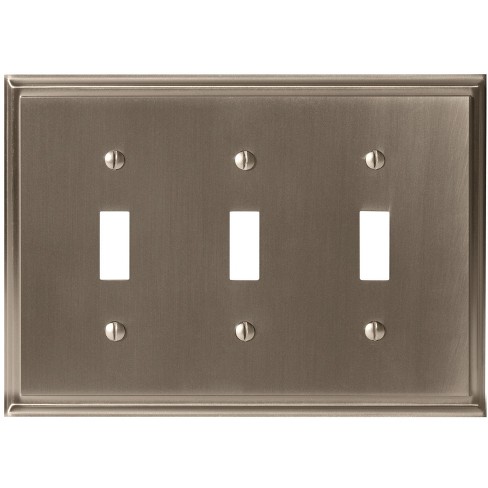 Amerock Mulholland 3 Toggle Satin Nickel Wall Plate : Target