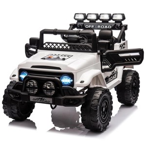 12V Ride-On Truck Car for Kids – Battery Powered Electric Vehicle with Remote Control, Spring Suspension, LED Lights, Bluetooth & 3 Speeds - 1 of 4