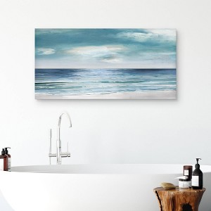 24" x 48" Silver Shore by Sally Swatland Unframed Wall Canvas - Masterpiece Art Gallery: Coastal Scene, Ready to Hang - 1 of 4