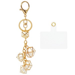 Wrapables Geometric Crystal Beaded Pendant Keychain and Phone Charm with Lanyard Patch, Cellphone Tether Tab - 1 of 4