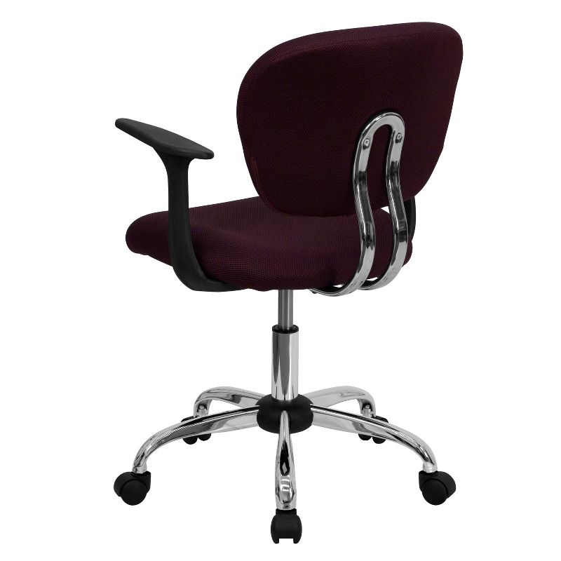 Emma and Oliver Mid-Back Mesh Padded Swivel Task Office Chair with Chrome Base and Arms, 2 of 5