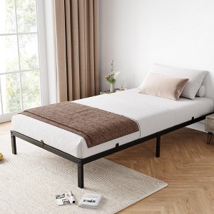 Heavy-Duty Metal Platform Bed Frame with Strong Slat Support - High Capacity Bearing & Under-Bed Storage Space, No Box Spring Required - 1 of 4