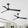 Airsurfer 52" Matte Black Ceiling Fan Without Light, 3 Plywood Blades, 6-Speed Settings, Remote Included, 4''&8'' Down Rods(2-Pack) - 3 of 4
