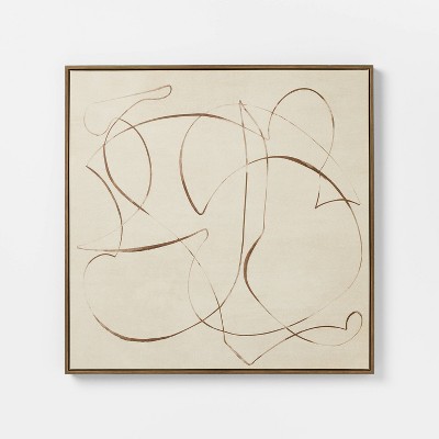 30"x30" Line Abstract Framed Canvas Wall Art - Threshold™ designed with Studio McGee