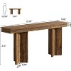 Tribesigns 63" Farmhouse Console Table, Wooden Rectangular Sofa Table Behind The Couch - 3 of 4