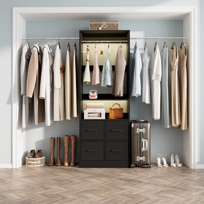 Aheaplus 25" To 103" Closet System Starter Kit with Four Drawers