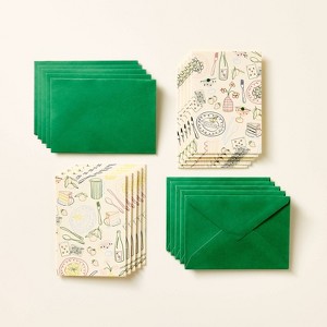 10ct Note Cards Party Print Cream/Green/Pink - kate spade new york x Target - 1 of 3