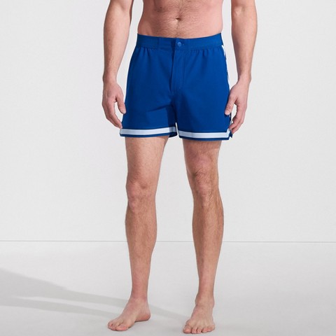 Lands' End Men's 5" Quick Dry Striped Pull on Board Short - Large - Brilliant Cobalt
