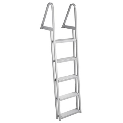 5-Step Removable Dock Ladder 350lbs Marine Pontoon Boat Ladder Aluminum Non-slip