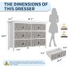 Jojoka Fluted Dresser for Bedroom with 6 Drawers, 47 Inch Wide Multi-Functional Anti-Tip Storage Cabinet - 2 of 4