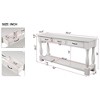 Hostack 63'' Long Wood Console Table with 3 Drawers and 1 Bottom Shelf for Entryway and Hallway, Antique White - 3 of 4