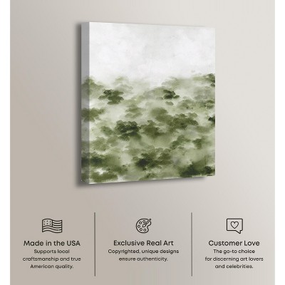Foggy Rainforest Green Watercolor Canvas Art, 16" x 20"