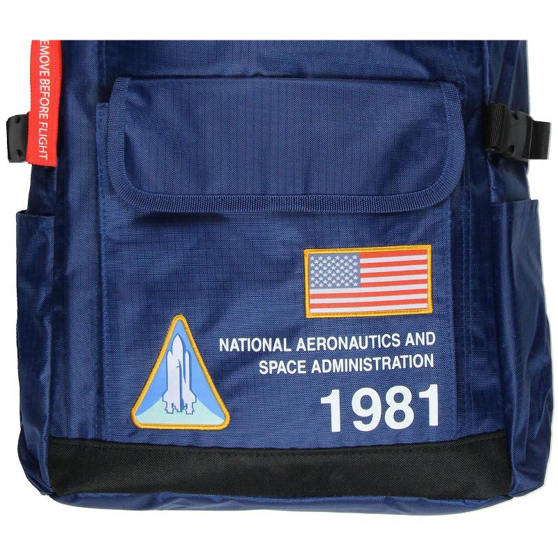 NASA 1981 Flight Suit Zipper-Top Backpack Travel Laptop Book Bag Blue, 3 of 7