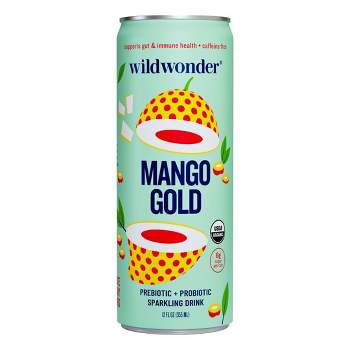 wildwonder Mango Gold Organic Prebiotic + Probiotic Sparkling Drink - 12 fl oz Can