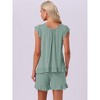 INSPIRE CHIC Women's Cute Ruffle Trim Cap Sleeve Tops and Shorts 2 Piece Pajama Sets - 4 of 4