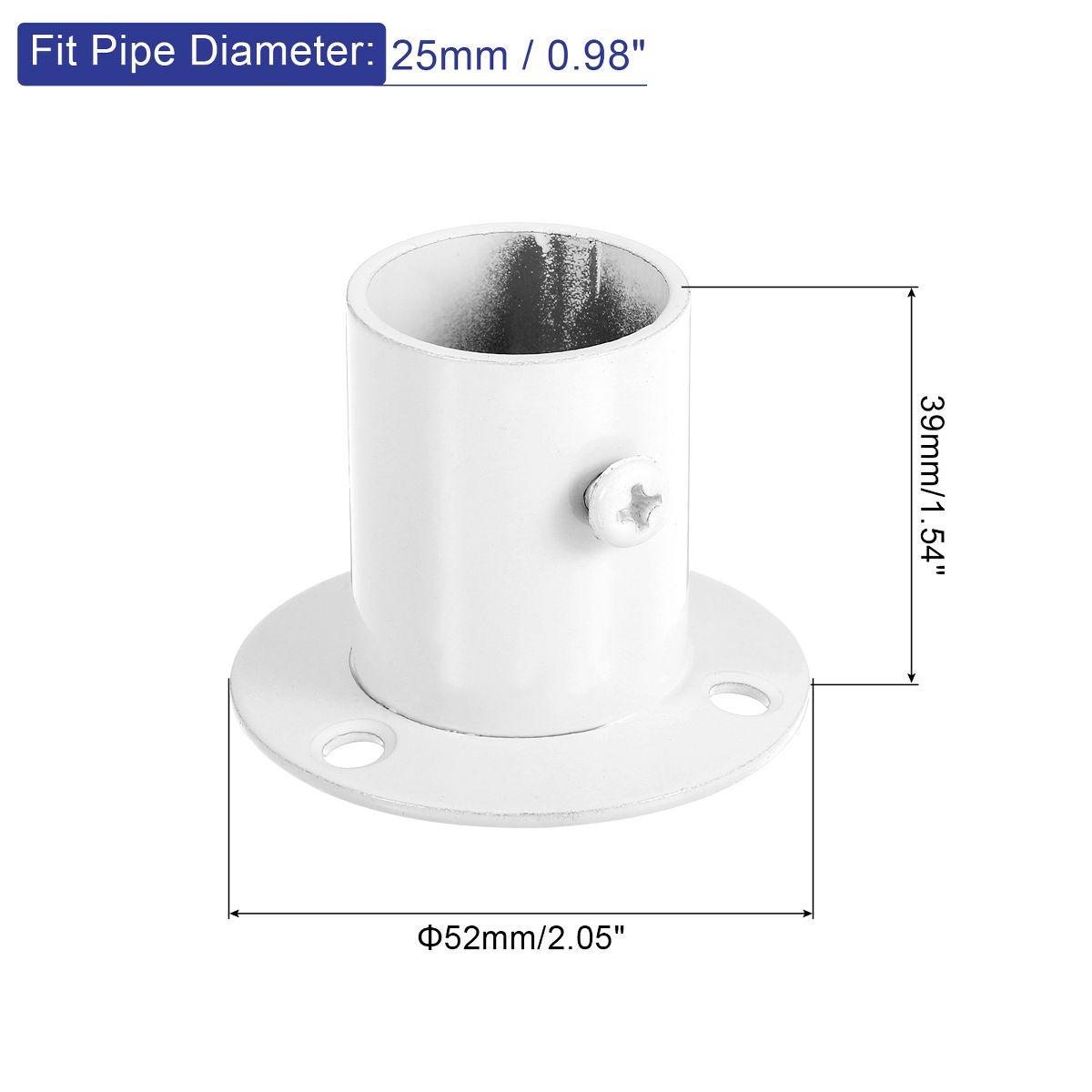 Unique Bargains Wall Mount Pole Sockets Flange Holder Closet Curtain Rod Bracket 4 Pcs - thumbnail 6