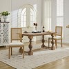 Gulches French Decor Chairs Set of 2, Louis Dining Chairs with Square Rattan Backrest and Exquisitely Carved Solid Wood Frame£¬Beige - 3 of 4