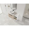 Vynxaria 36 in. Single Wall-Mounted White Oak Plywood Bath Vanity with White Flat Stone Slab Ceramic Top KD-PACKING Ready to Assemble - 3 of 4