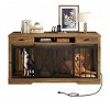 63inch Wooden Double Dog Crate For 2 Dogs TV Stand Dog Kennel Sliding Barn Door for Halloween Christmas Decor - 2 of 4