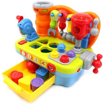 Insten Little Engineer Multifunctional Musical Learning Workbench Tool Playset, Pretend Construction & Building Toys for Kids