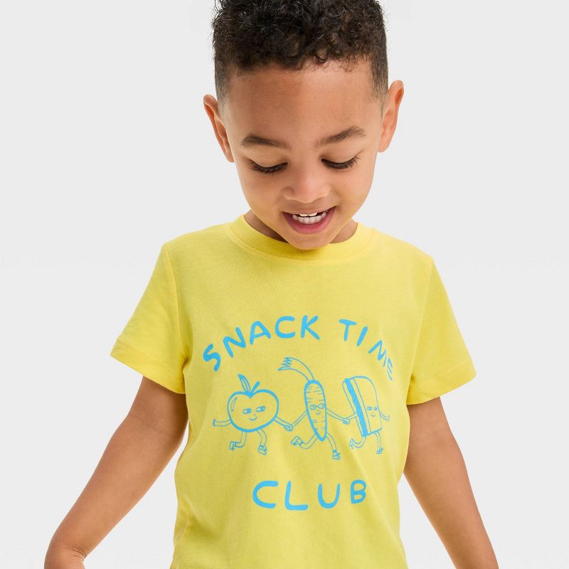 Toddler Boys&#39; Snack Time Club Short Sleeve Graphic T-Shirt - Cat &#38; Jack&#8482; Yellow, 3 of 5