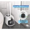 Toilet Plunger and Bowl Brush Set with Holder, Heavy Duty Unclogging and Cleaning Tool for Bathroom - 4 of 4