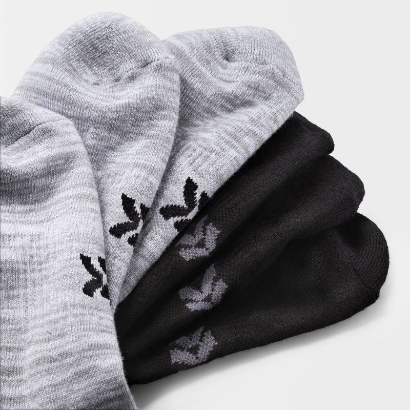 Women&#39;s Extended Size Cushioned 6pk Low Cut Athletic Socks - All In Motion&#8482; Heather Gray/Black 8-12, 4 of 5