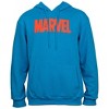 Mens Marvel Brand Text Puff Print Hoodie With Character Line Up Back Print - 4 of 4