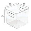 iDesign Set of 4 Cube Storage Bins with Handles for Pantry  - Clear - 4 of 4