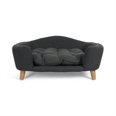 OUTSUPPLY Modern Dog Bed for Small Dogs, Plush Tufted Pet Bed with Birch Wood Legs