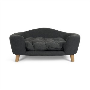 OUTSUPPLY Modern Dog Bed for Small Dogs, Plush Tufted Pet Bed with Birch Wood Legs - 1 of 4