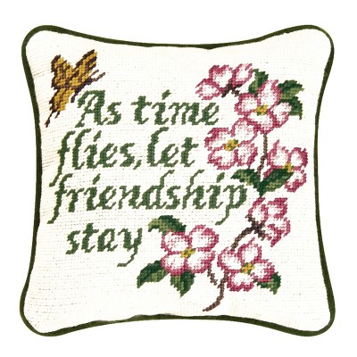 C&F Home Colonial Williamsburg Let Friendship Stay Needlepoint Pillow