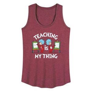 Women's - Dr. Seuss - Teaching Is My Thing Graphic Racerback Tank - 1 of 4