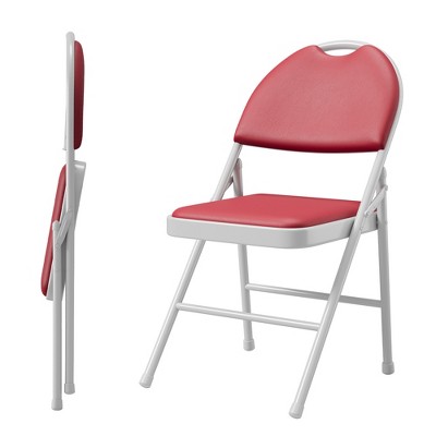 2/4/6 Pack Padded Folding Chairs, PU Leather Upholstered Foldable Chairs Set, Portable High Back Chairs for Office, Party, Dining Room