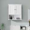 Sapphtopaz Modern Wall Bathroom Cabinet with Door & Open Shelves Wooden Bathroom Cabinet Over The Toilet Wall Storage Cabinet,Medicine Cabinets - 2 of 4
